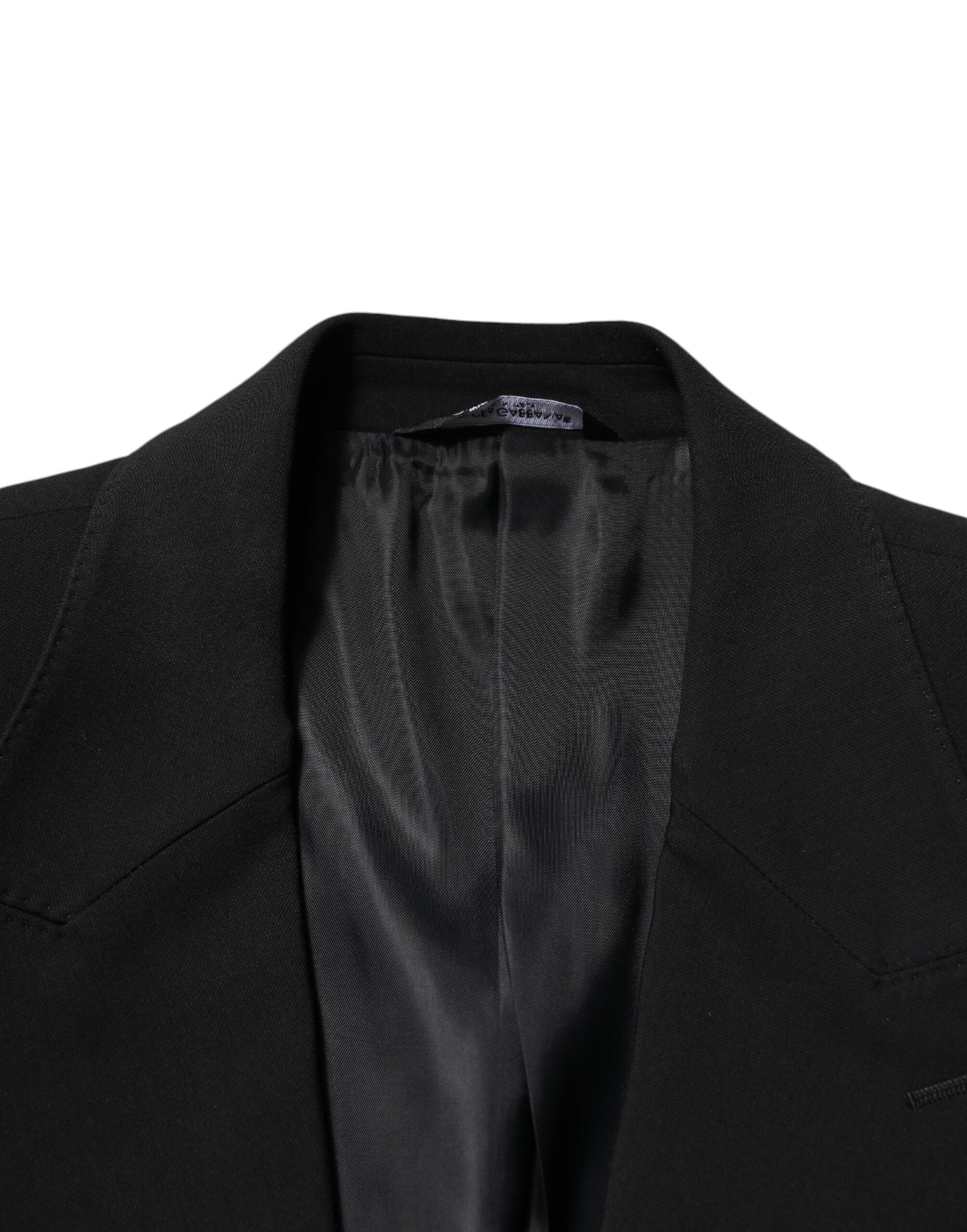 Dolce & Gabbana Schwarzer einreihiger 2-teiliger Anzug aus Baumwolle