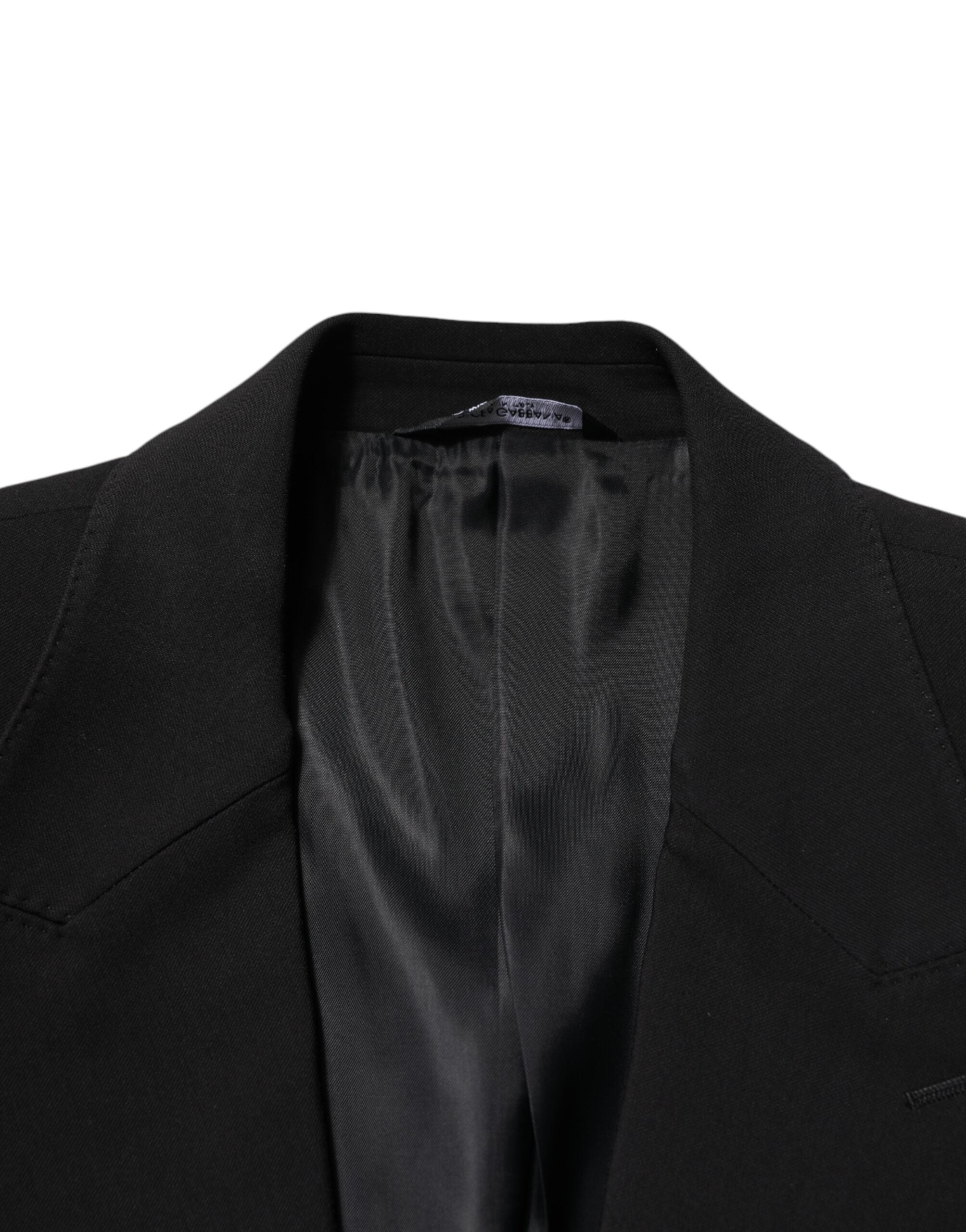 Dolce & Gabbana Schwarzer einreihiger 2-teiliger Anzug aus Baumwolle