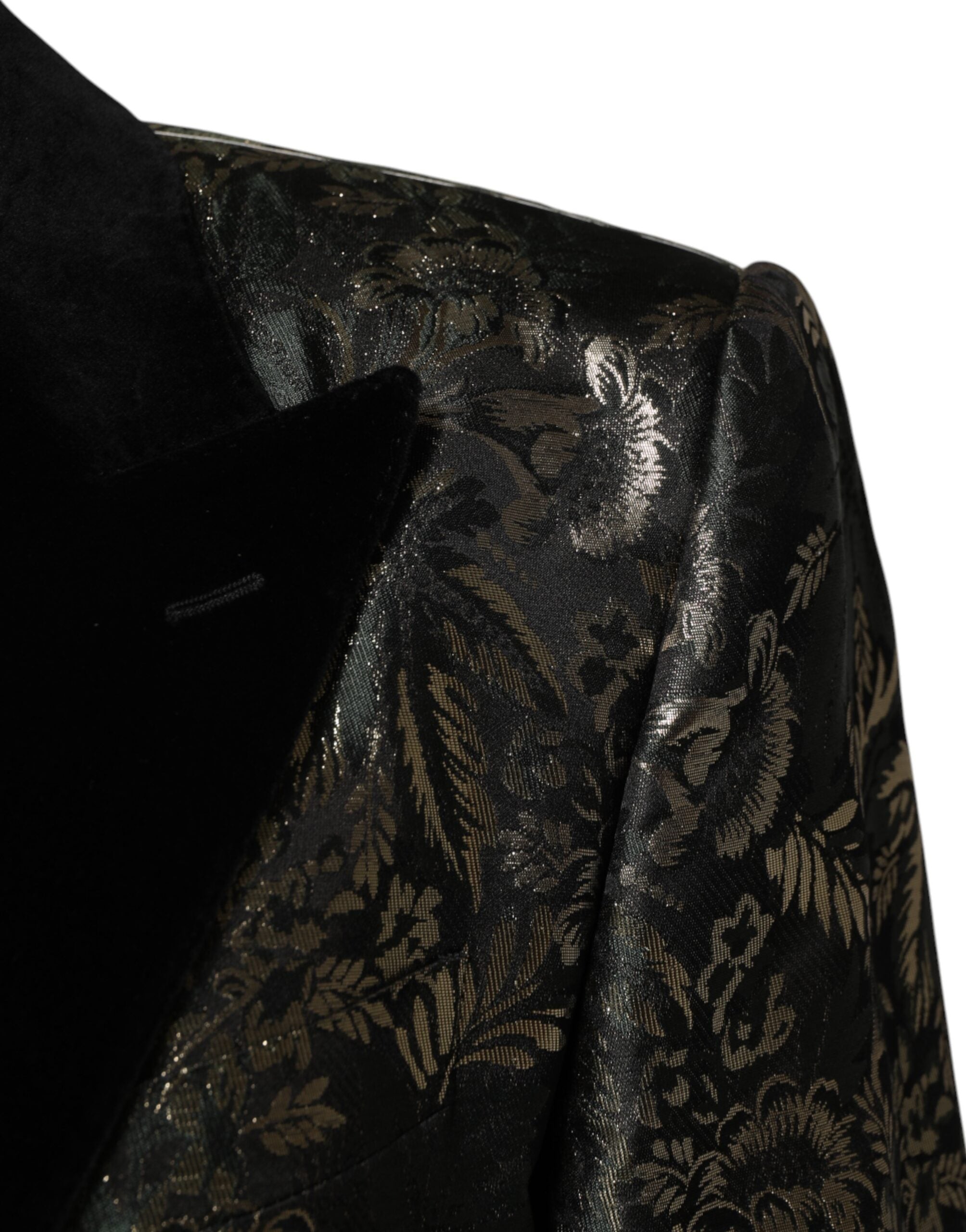 Dolce & Gabbana Metallic Floral Jacquard Seide 2 Stück Anzug