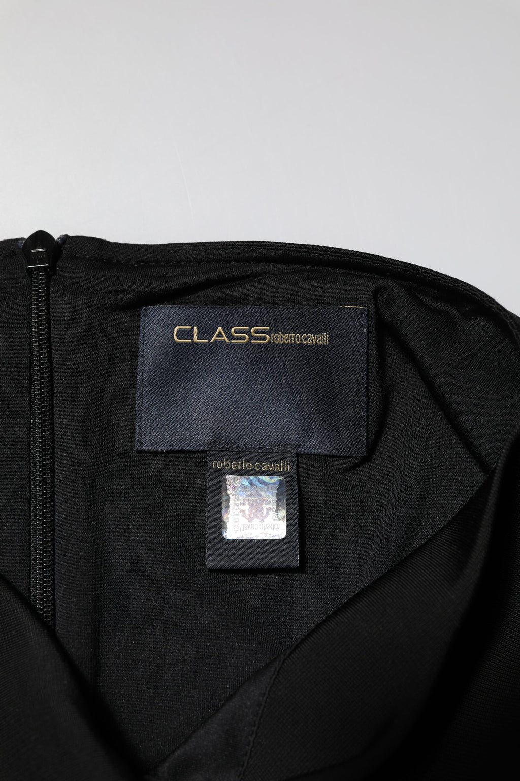 Roberto Cavalli Schwarzes Bodycon Kleid mit kurzen Ärmeln