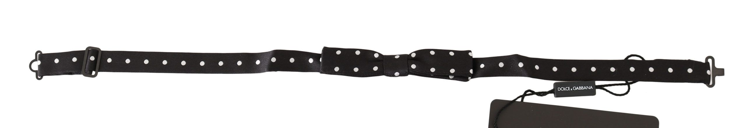 Dolce & Gabbana Schwarze 100% Seide Polka Dot Verstellbare Halsschleife