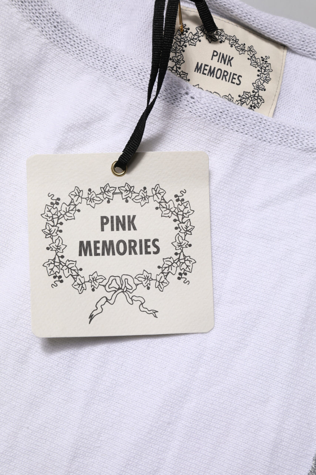 PINK MEMORIES Weiß Baumwolle Kurze Ärmel Rundhalsausschnitt Bluse Top