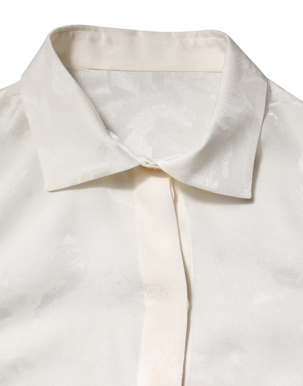 Dolce & Gabbana Weißes Seidenhemd mit langen Ärmeln und Kragen
