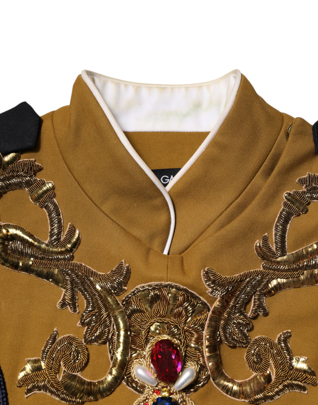 Dolce & Gabbana Gelbe Crystal Cross Runway Weste Jacke Top