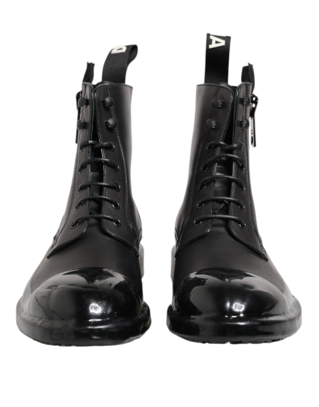Dolce & Gabbana Braun Schwarz Lace Up Mid Calf Männer Stiefel Schuhe