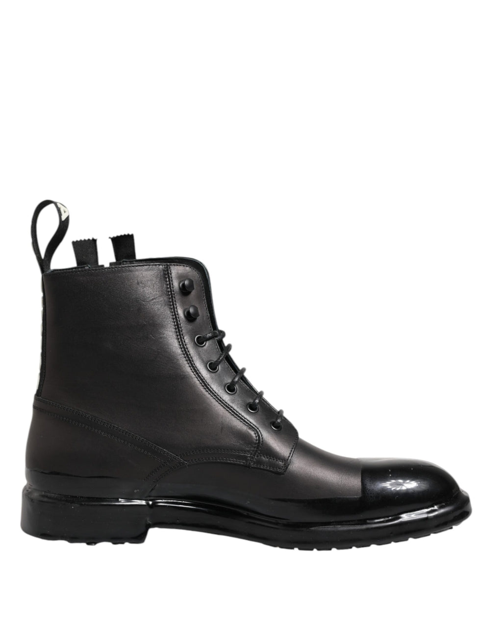 Dolce & Gabbana Braun Schwarz Lace Up Mid Calf Männer Stiefel Schuhe