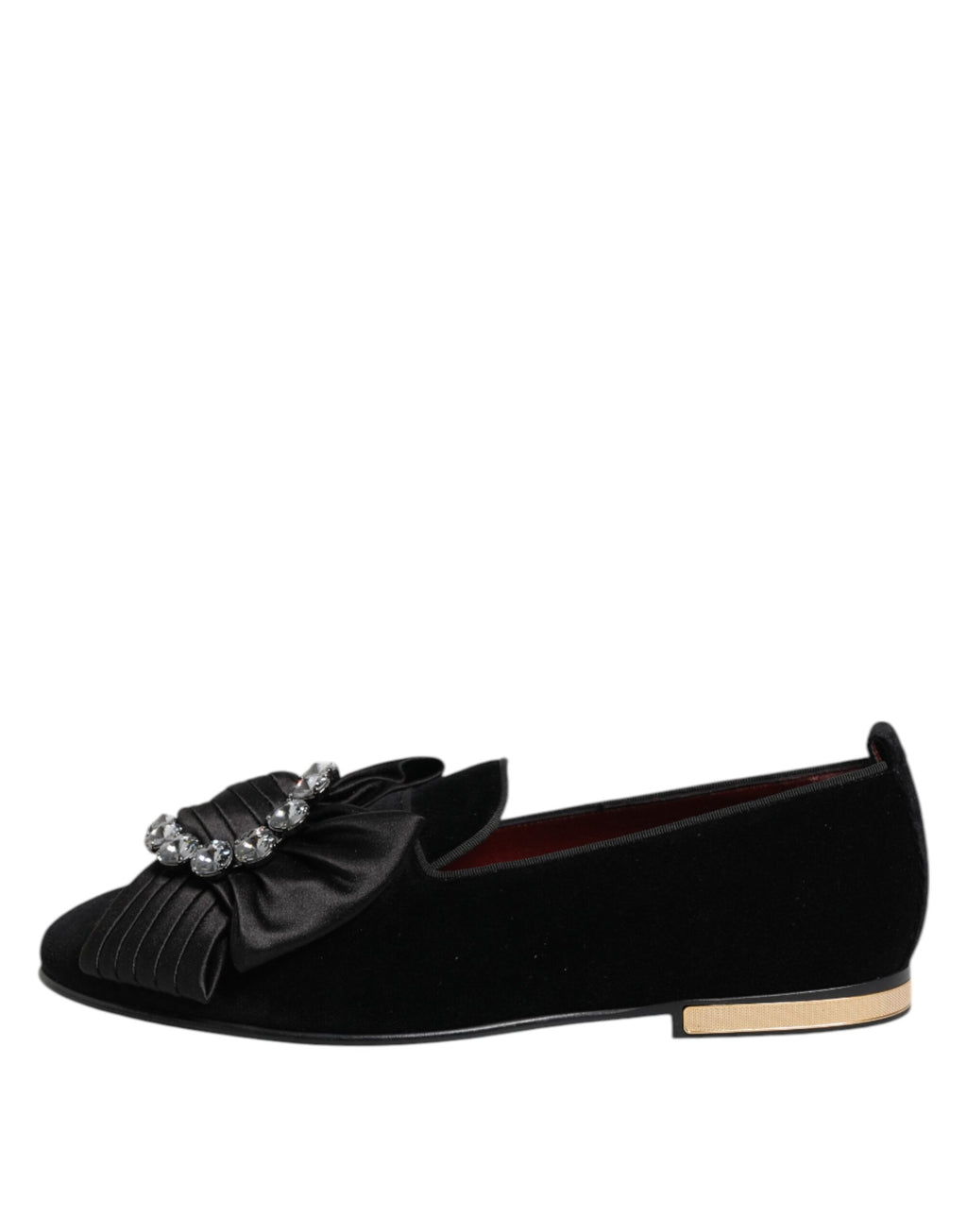 Dolce & Gabbana Zwarte VATICANO Crystal Ribbon Slip On Schoenen