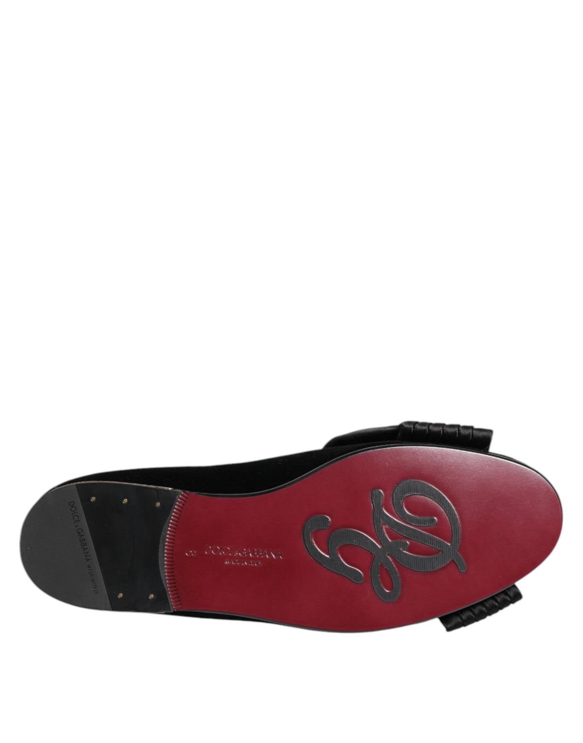 Dolce & Gabbana Zwarte VATICANO Crystal Ribbon Slip On Schoenen