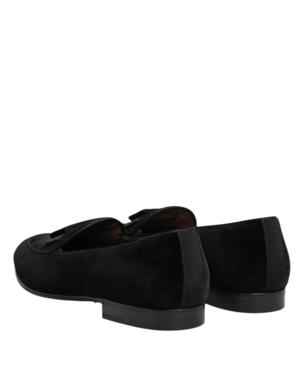 Dolce & Gabbana Schwarzer Samt Loafers Formal Männer Kleid Schuhe