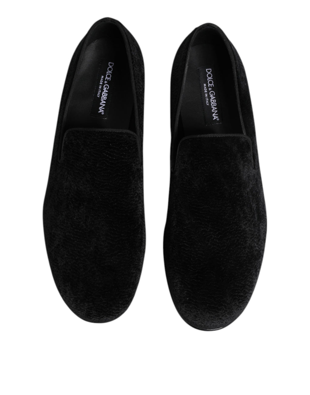 Dolce & Gabbana Zwarte Jacquard Instappers Formele Heren Nette Schoenen