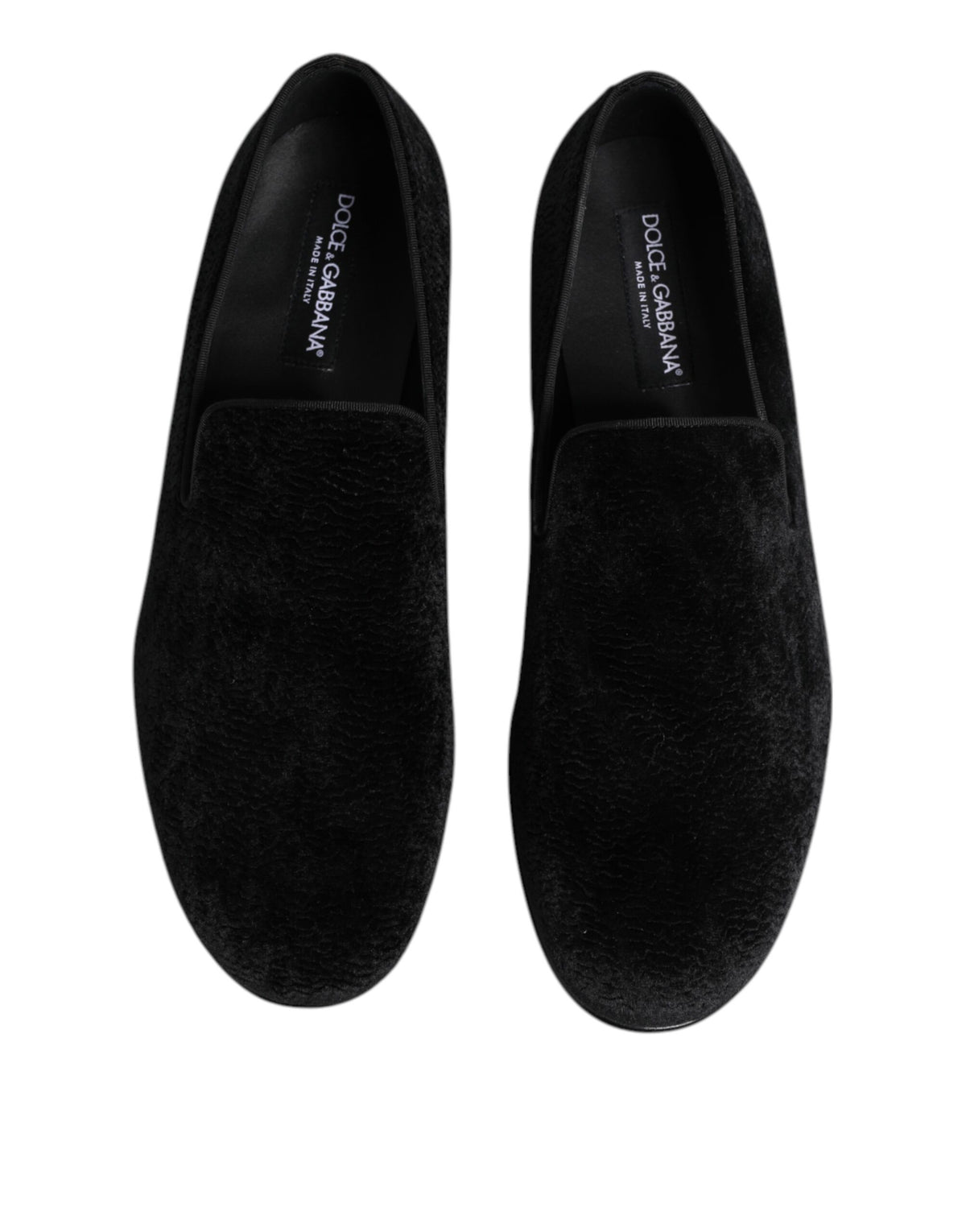 Dolce & Gabbana Zwarte Jacquard Instappers Formele Heren Nette Schoenen