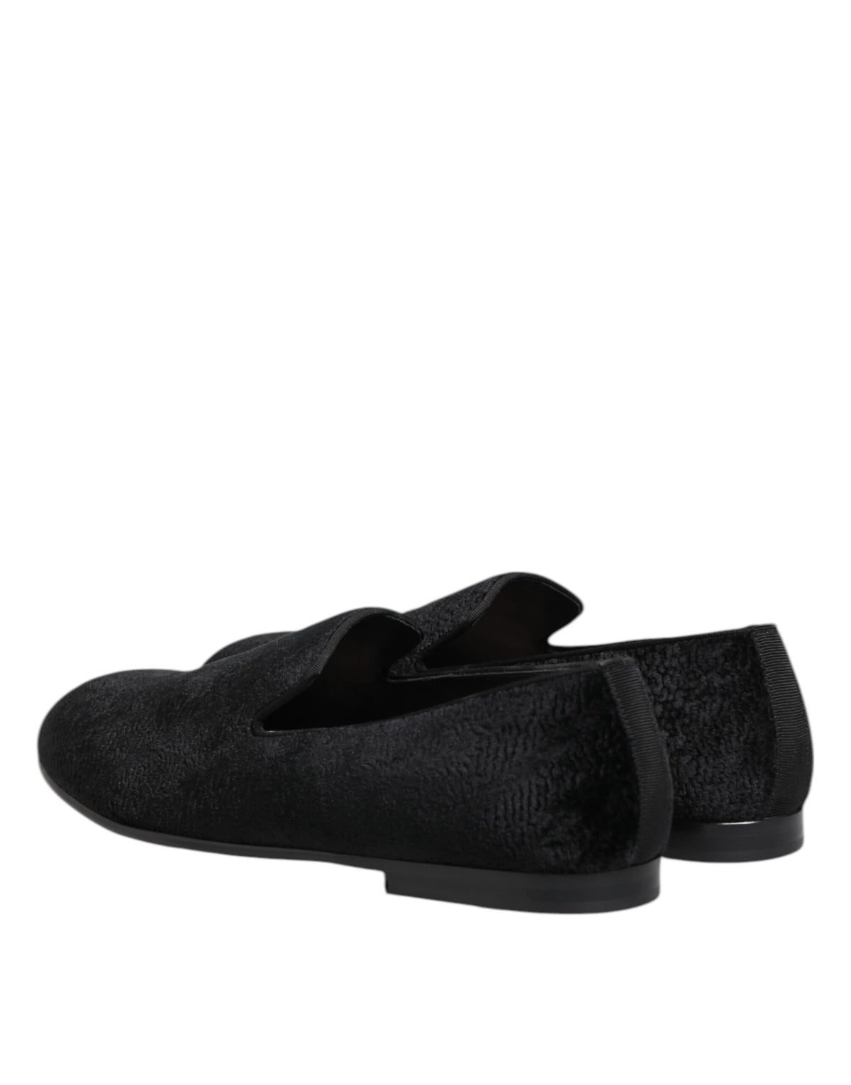 Dolce & Gabbana Zwarte Jacquard Instappers Formele Heren Nette Schoenen