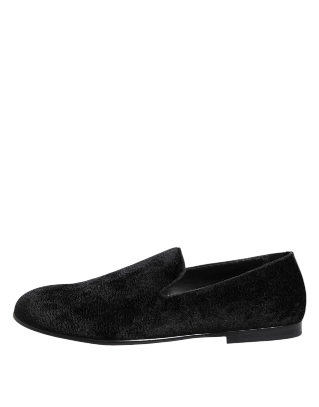 Dolce & Gabbana Zwarte Jacquard Instappers Formele Heren Nette Schoenen