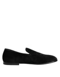 Dolce & Gabbana Zwarte Jacquard Instappers Formele Heren Nette Schoenen