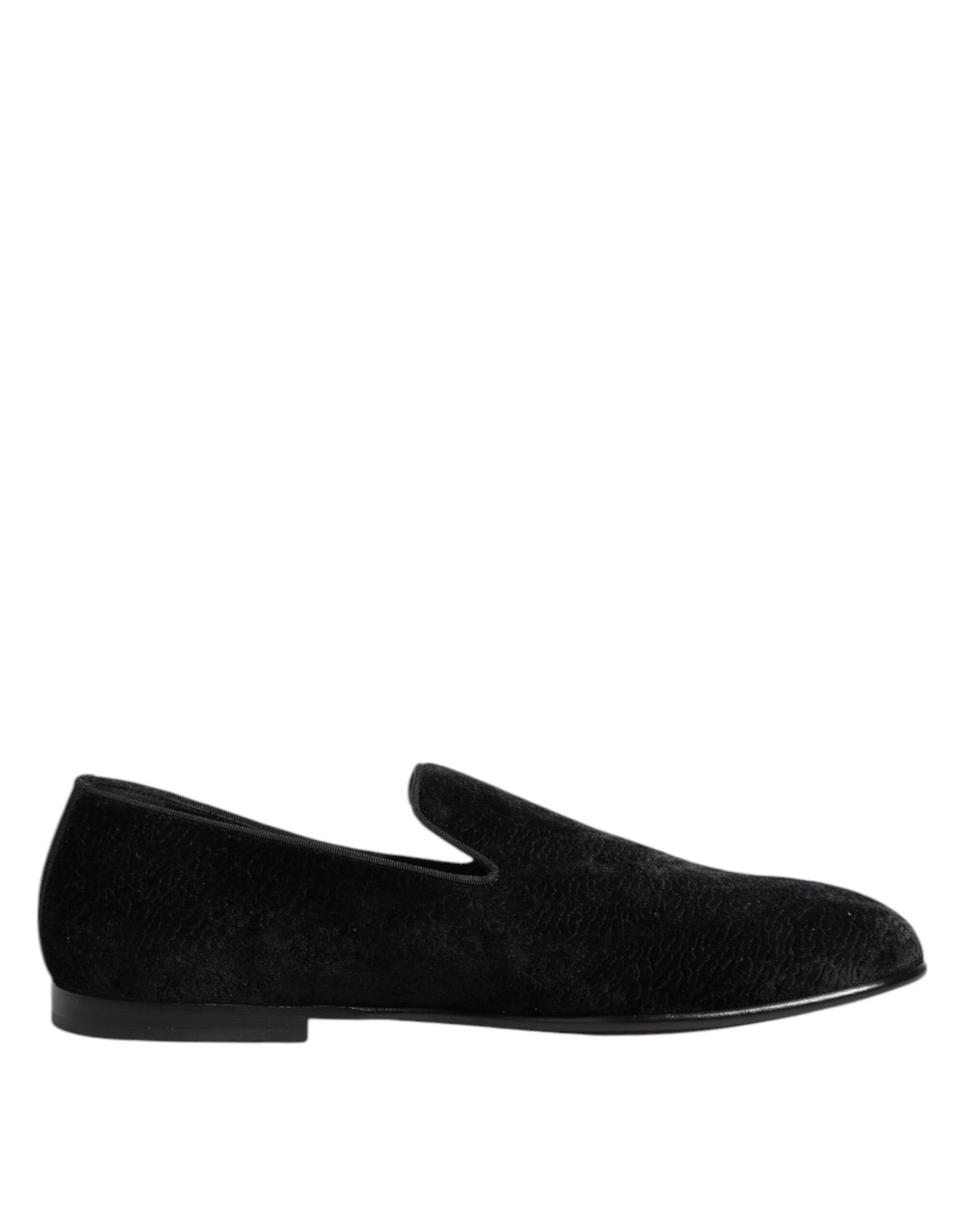 Dolce & Gabbana Zwarte Jacquard Instappers Formele Heren Nette Schoenen
