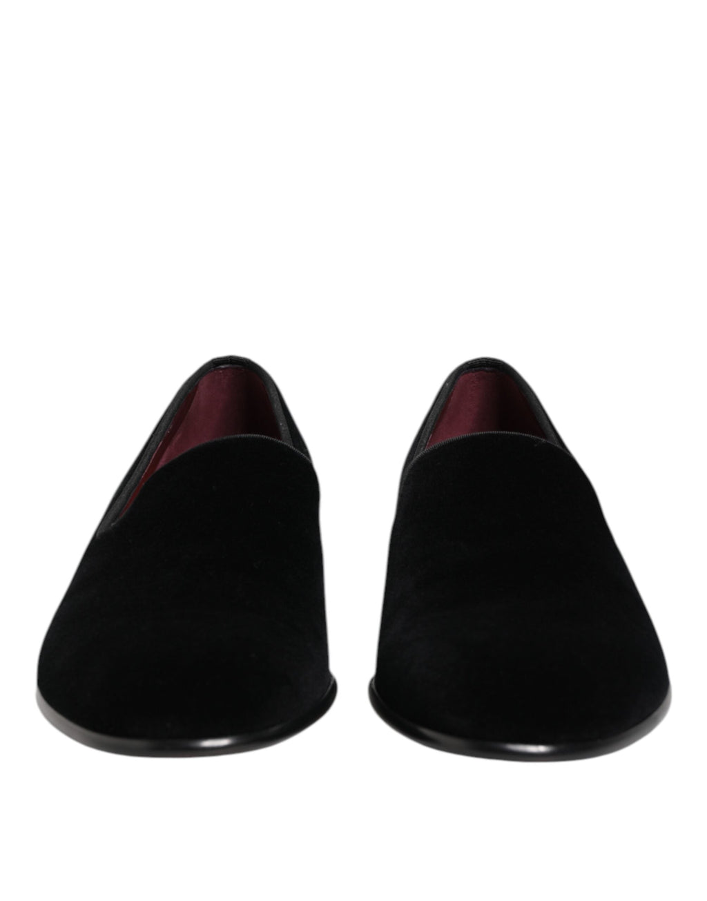 Dolce & Gabbana Schwarzer Samt Slip On Loafers Männer Formelle Schuhe