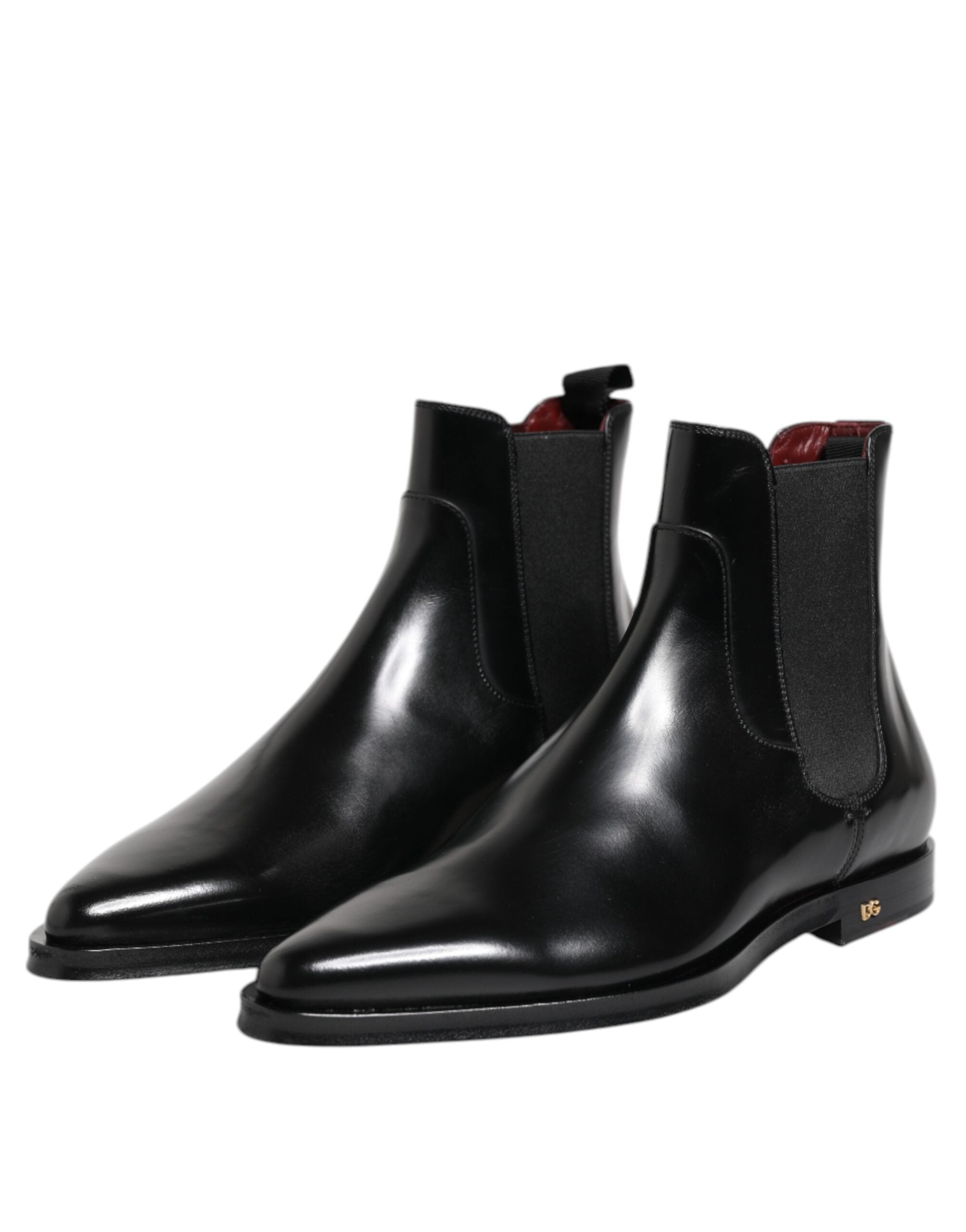 Dolce & Gabbana Schwarzes Leder MILLENIALS Mid Calf Stiefel Schuhe