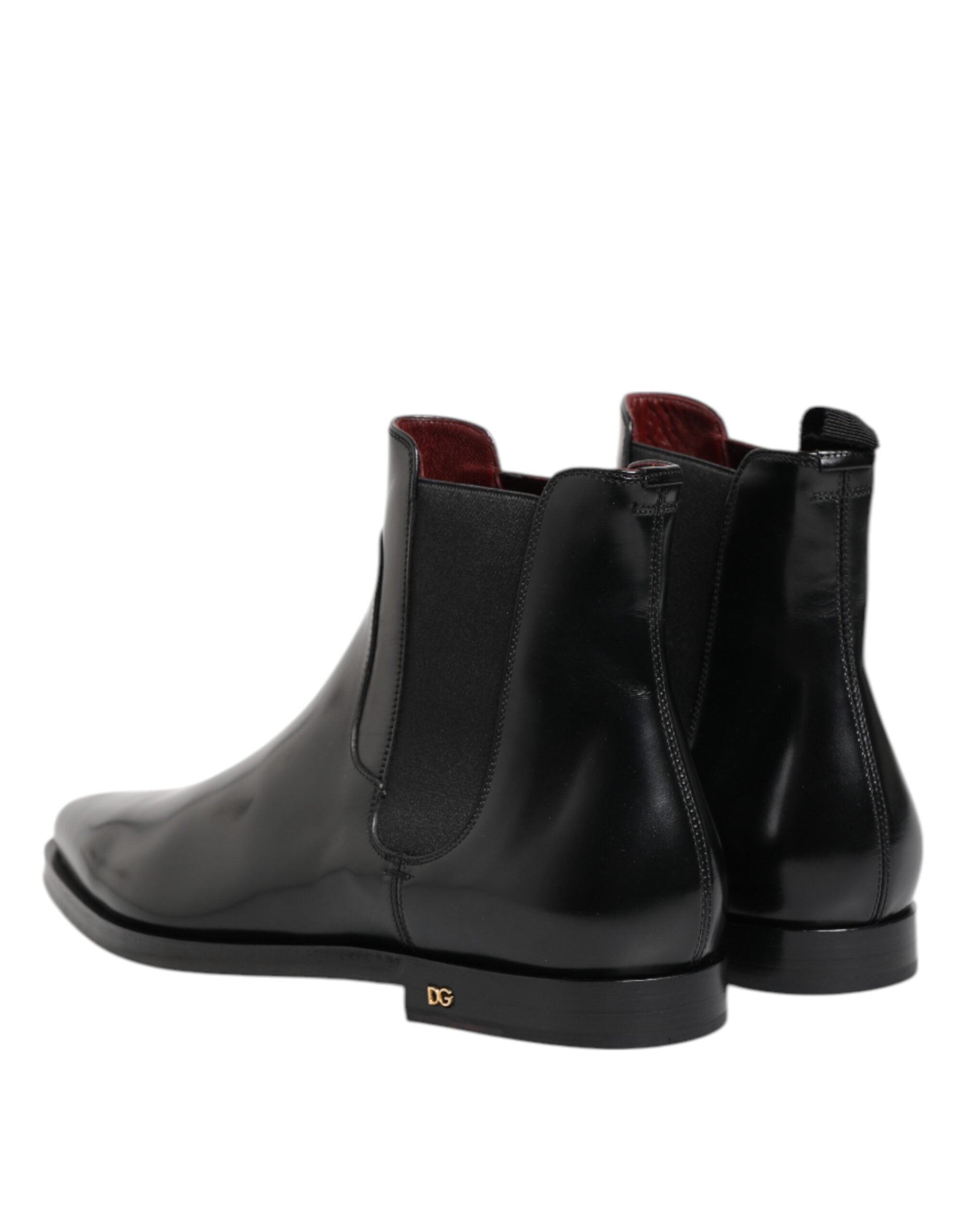 Dolce & Gabbana Schwarzes Leder MILLENIALS Mid Calf Stiefel Schuhe