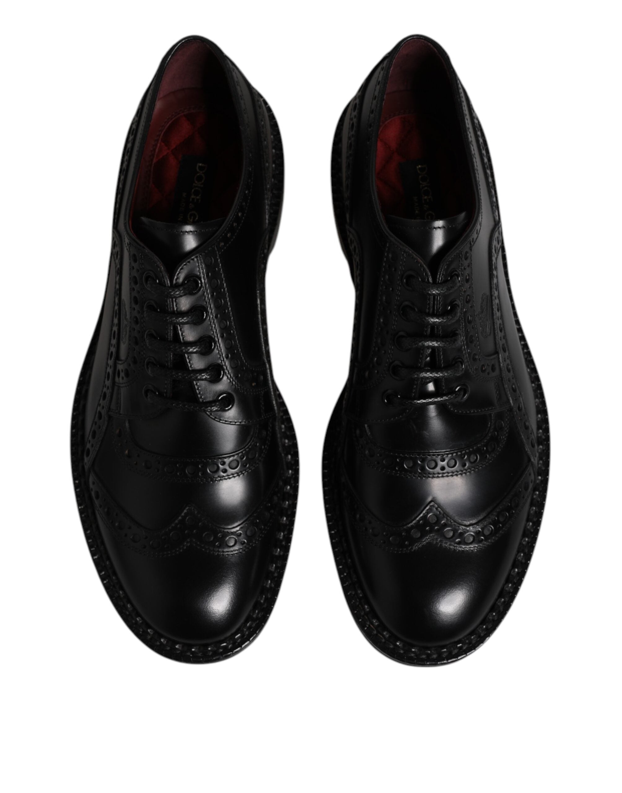 Dolce & Gabbana Schwarze Leder Schnürschuhe Männer Derby Formelle Schuhe