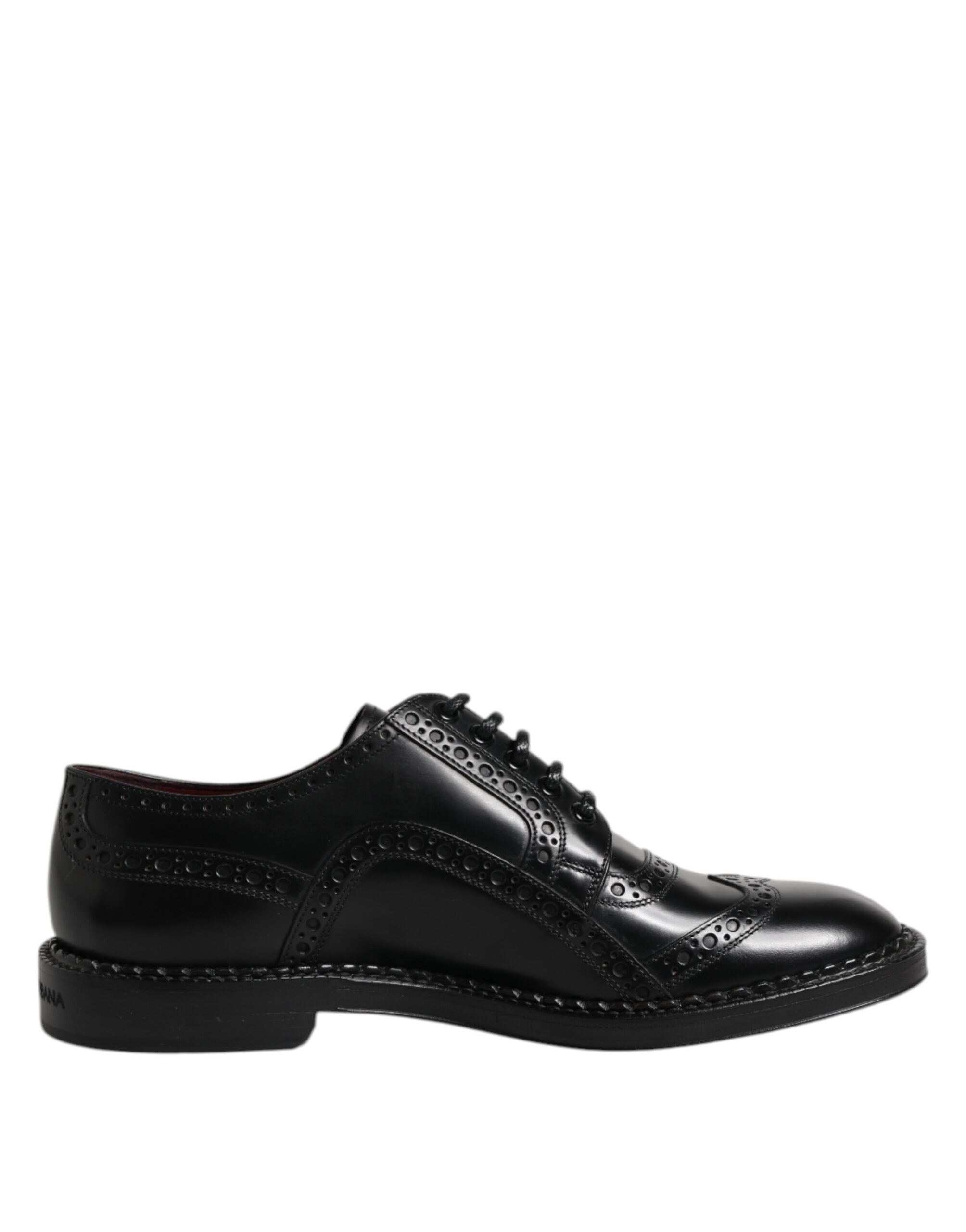 Dolce & Gabbana Schwarze Leder Schnürschuhe Männer Derby Formelle Schuhe