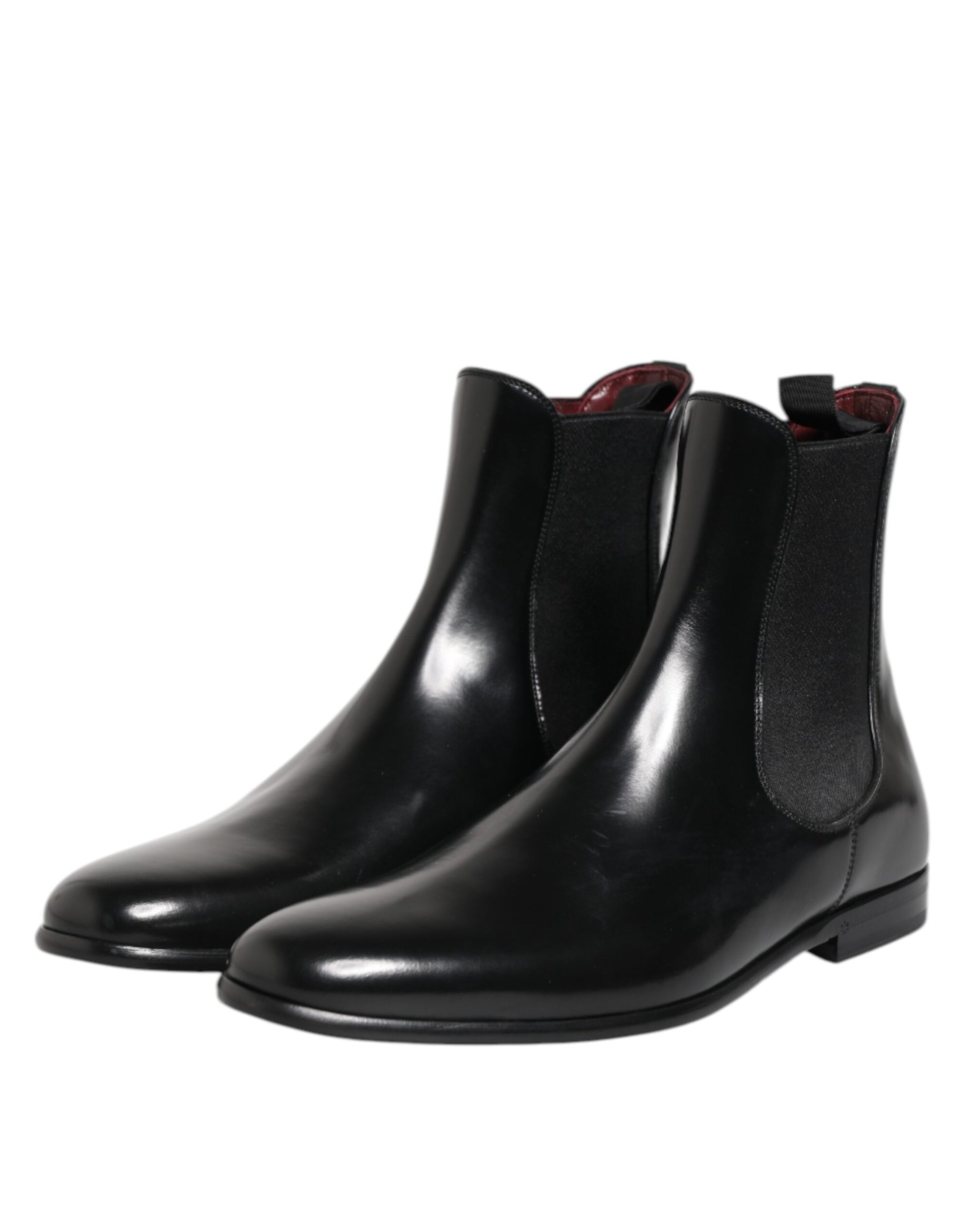 Dolce & Gabbana Schwarz Chelsea Slip On Mid Calf Stiefel Schuhe