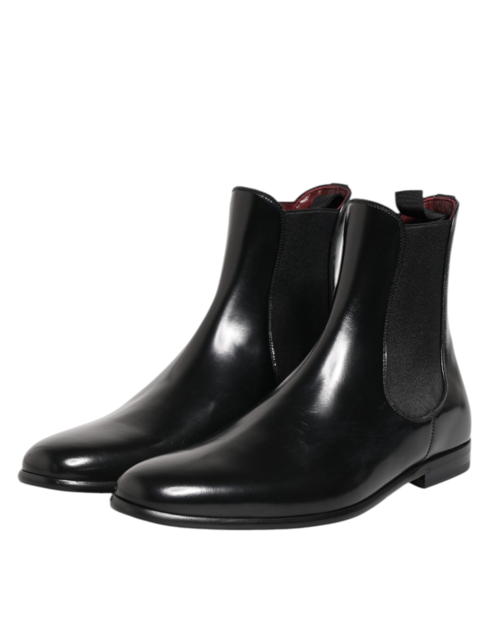 Dolce & Gabbana Schwarz Chelsea Slip On Mid Calf Stiefel Schuhe