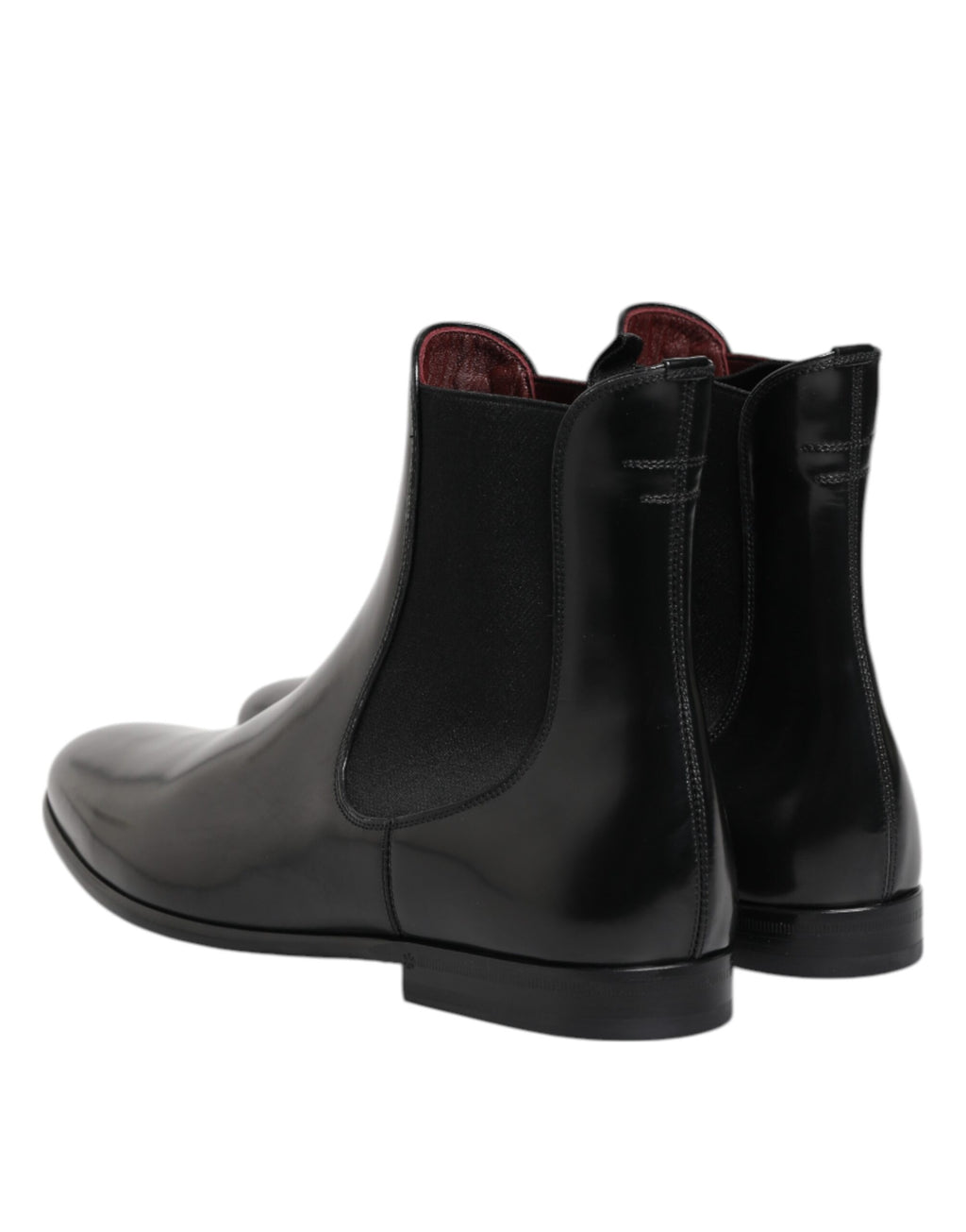 Dolce & Gabbana Schwarz Chelsea Slip On Mid Calf Stiefel Schuhe