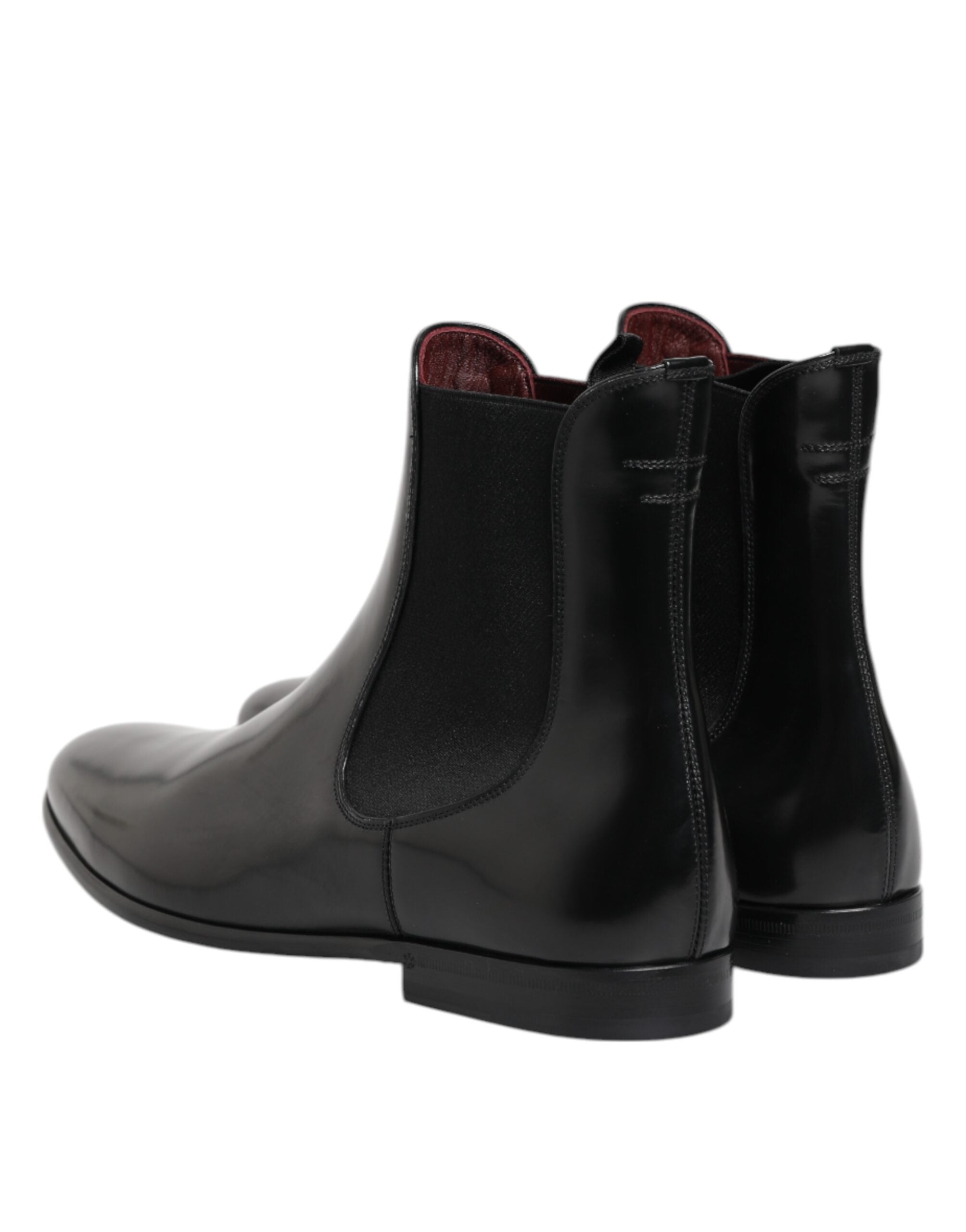 Dolce & Gabbana Schwarz Chelsea Slip On Mid Calf Stiefel Schuhe