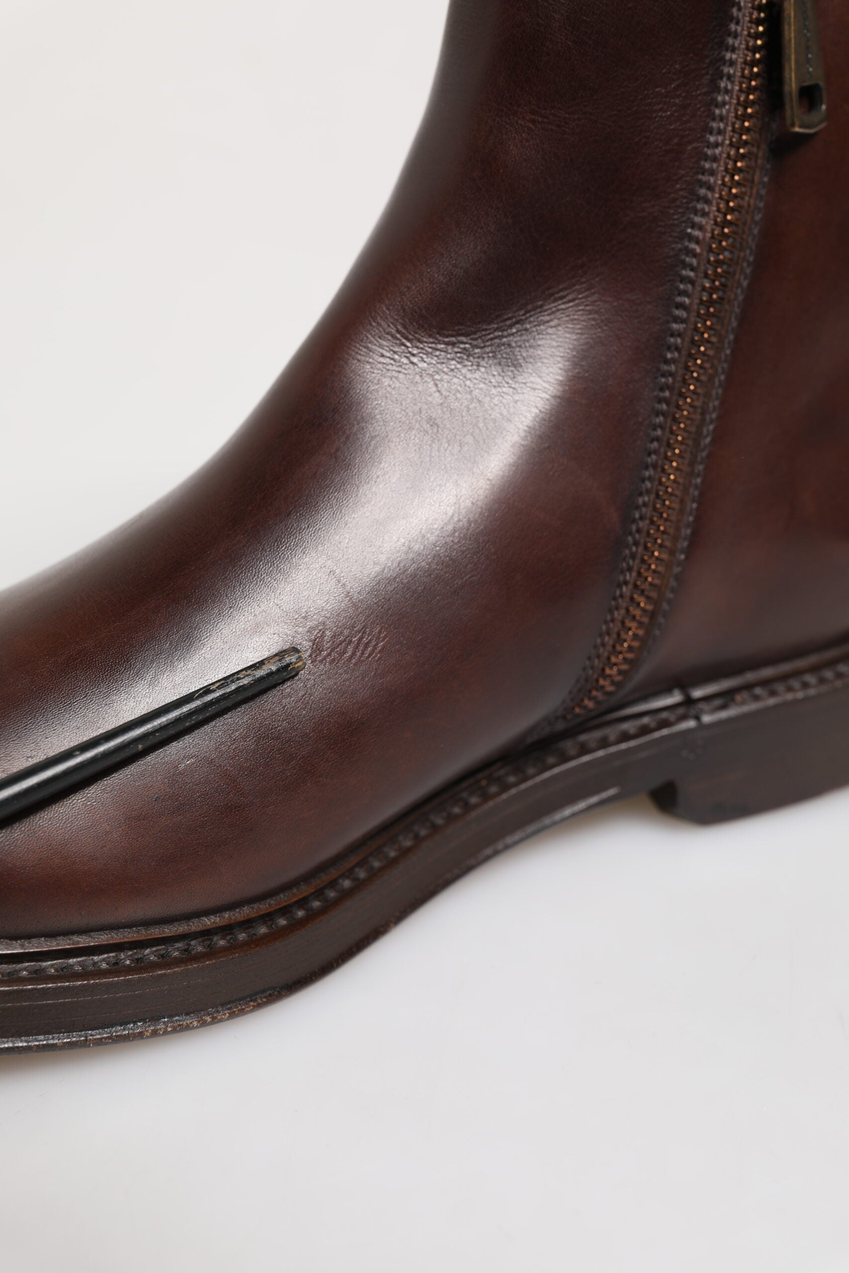 Dolce & Gabbana Braun Chelsea Leder Mid Calf Stiefel Schuhe