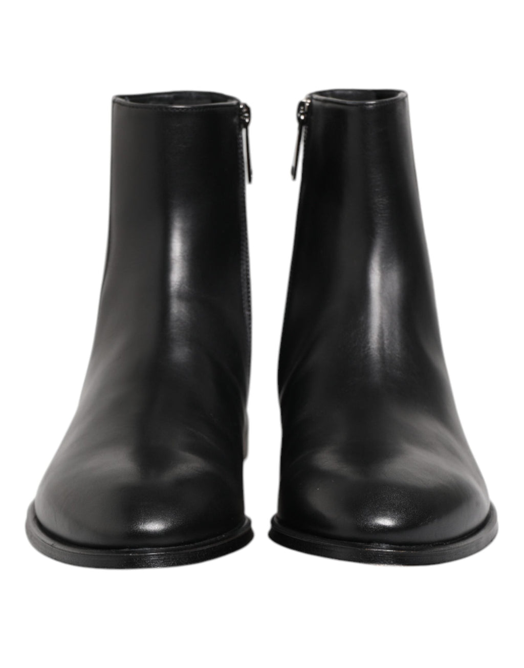 Dolce & Gabbana Schwarz Leder Mid Calf Männer Stiefel Schuhe