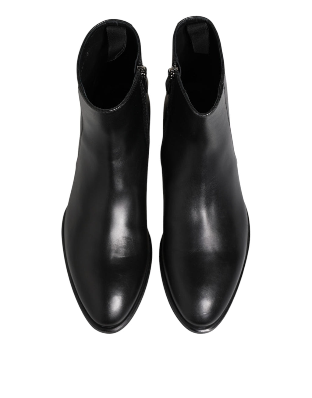 Dolce & Gabbana Schwarz Leder Mid Calf Männer Stiefel Schuhe