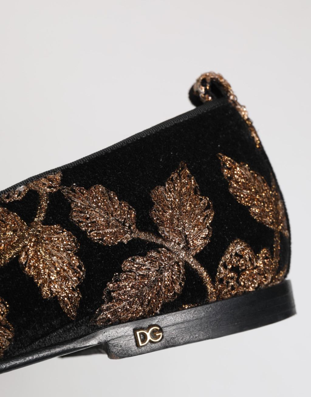 Dolce & Gabbana Schwarz Floral Stickerei Männer Loafers Schuhe