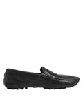 Dolce & Gabbana Black Leather Slip On Mocassin Loafer Shoes