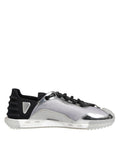 Dolce & Gabbana Silver Black Nylon NS1 Low Top Men Sneakers Shoes