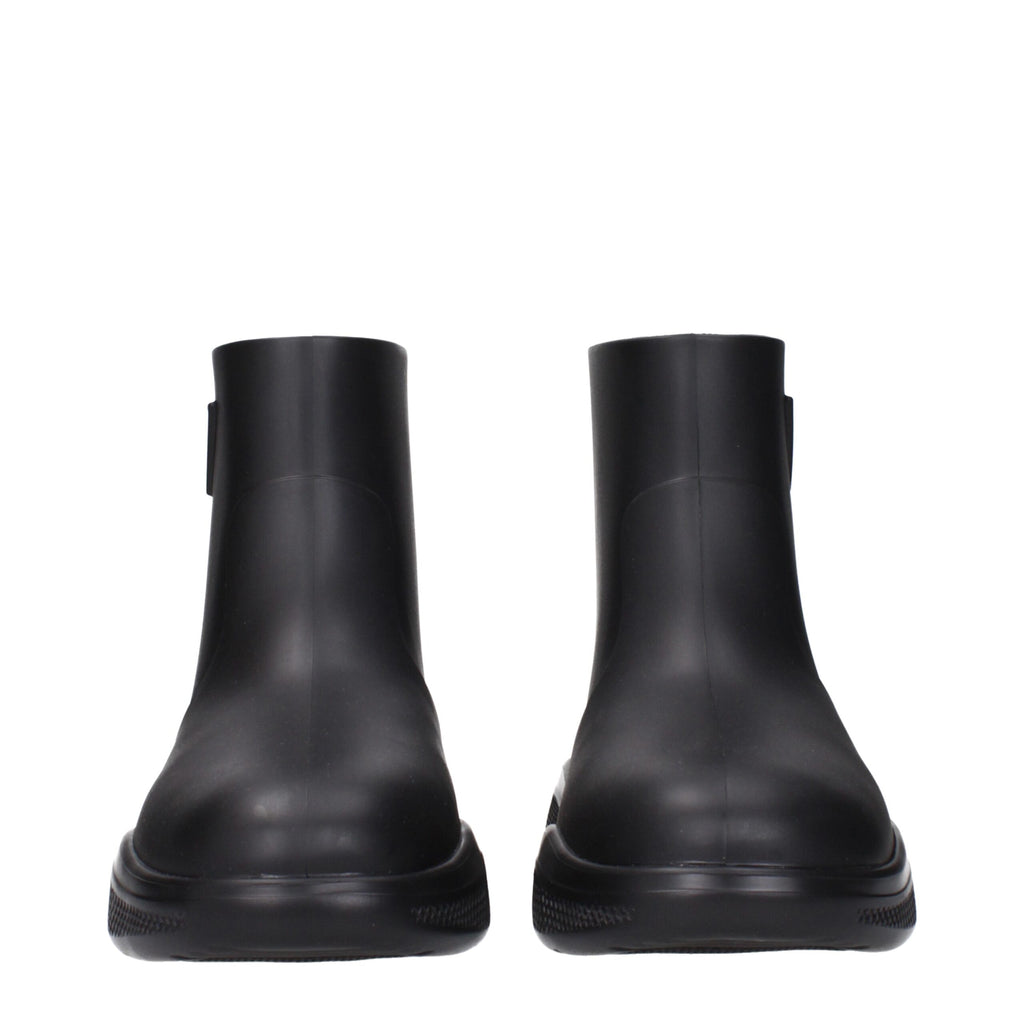 Prada Schwarze Baumwollstiefeletten