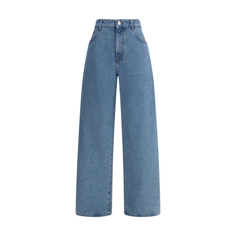 Rohe Entspannte Jeans aus blauem Baumwoll-Denim