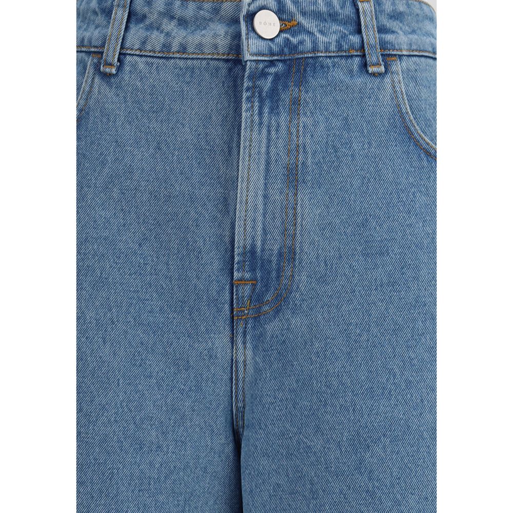 Rohe Entspannte Jeans aus blauem Baumwoll-Denim