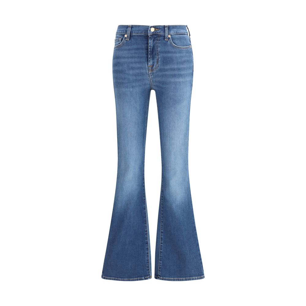 7FOR Ausgestellte Jeans aus blauem Baumwoll-Denim