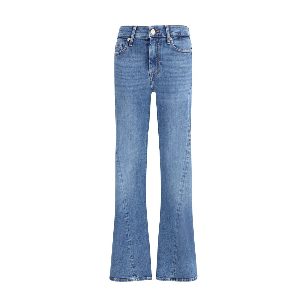 7FOR Ausgestellte Jeans aus blauem Baumwoll-Denim