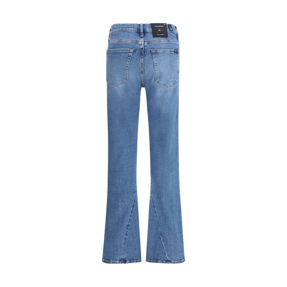 7FOR Ausgestellte Jeans aus blauem Baumwoll-Denim