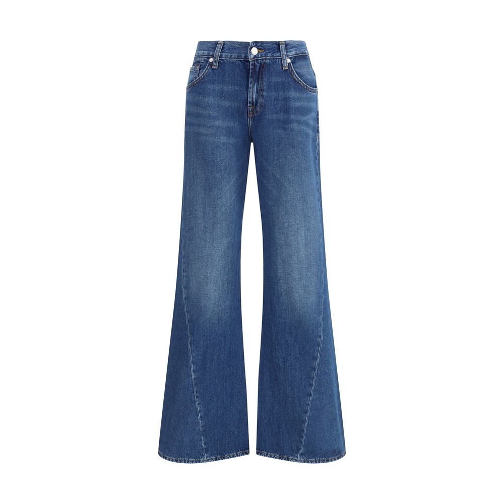 7FOR Ausgestellte Jeans aus Baumwolle in Blau