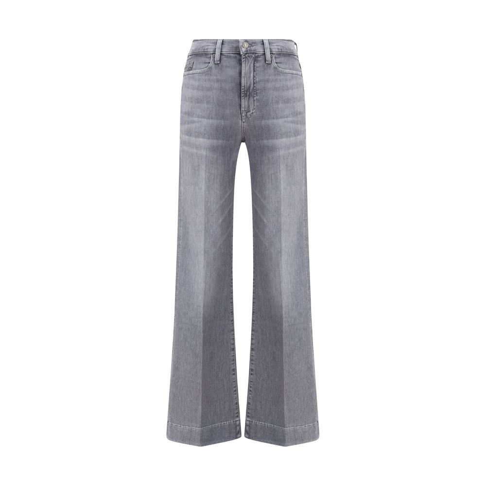 7FOR Graue Baumwoll-Bootcut-Jeans