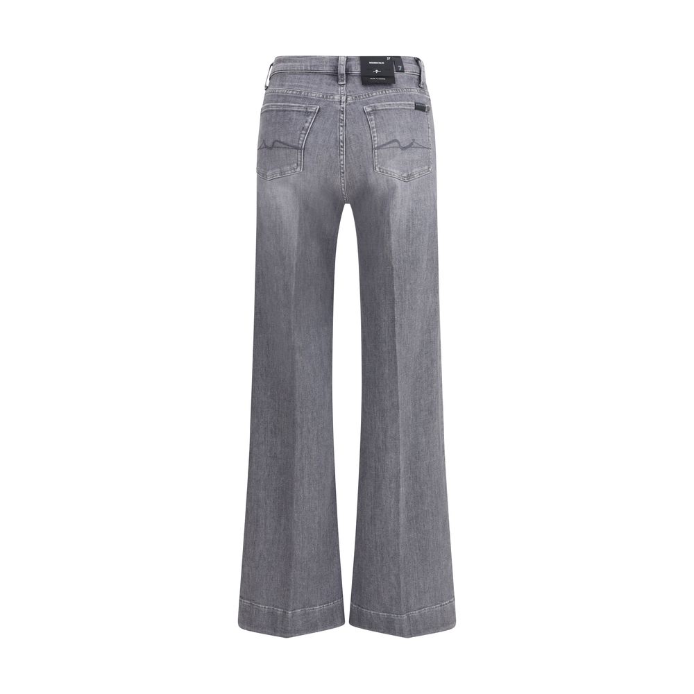 7FOR Graue Baumwoll-Bootcut-Jeans