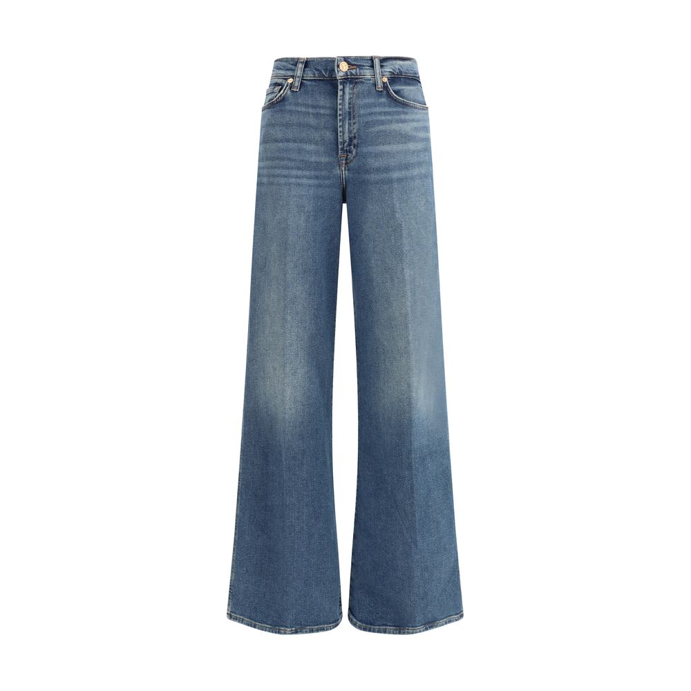7FOR Ausgestellte Jeans aus blauem Baumwoll-Denim