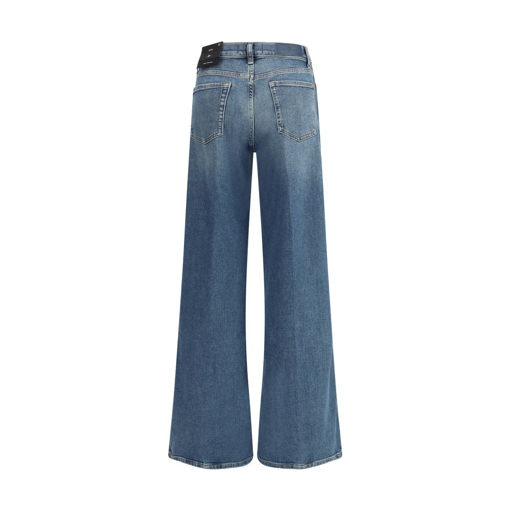 7FOR Ausgestellte Jeans aus blauem Baumwoll-Denim
