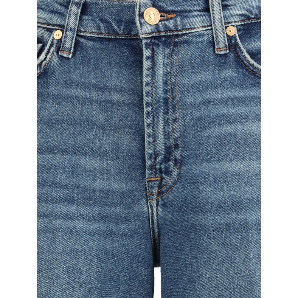 7FOR Ausgestellte Jeans aus blauem Baumwoll-Denim