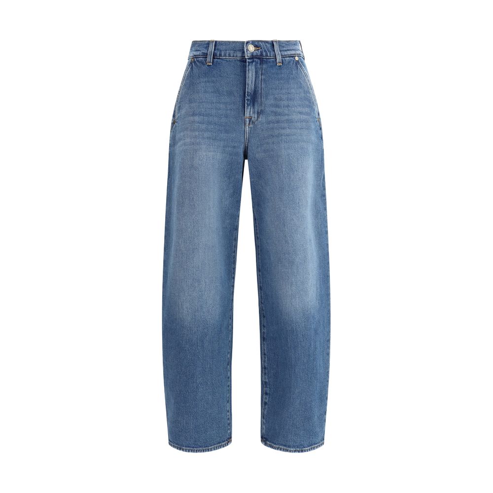 7FOR Hellblaue Baumwoll-Jeans mit lockerer Passform