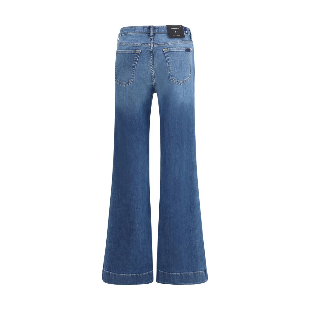7FOR Ausgestellte Jeans aus blauem Baumwoll-Denim