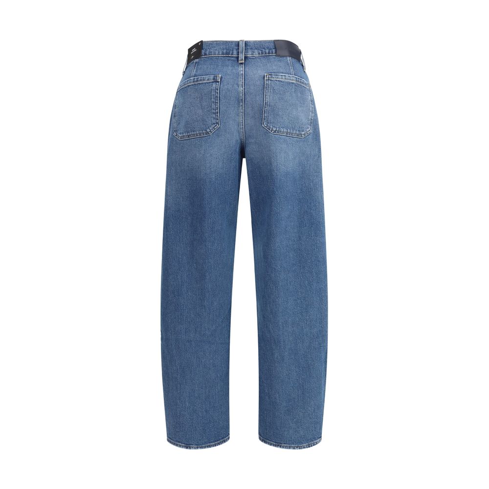 7FOR Hellblaue Baumwoll-Jeans mit lockerer Passform