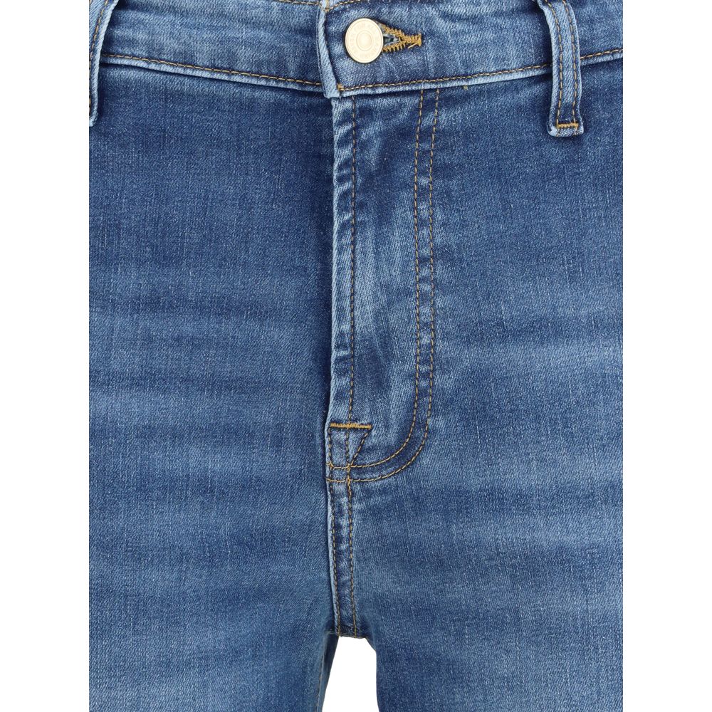 7FOR Ausgestellte Jeans aus blauem Baumwoll-Denim
